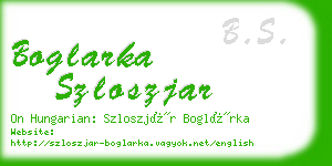 boglarka szloszjar business card